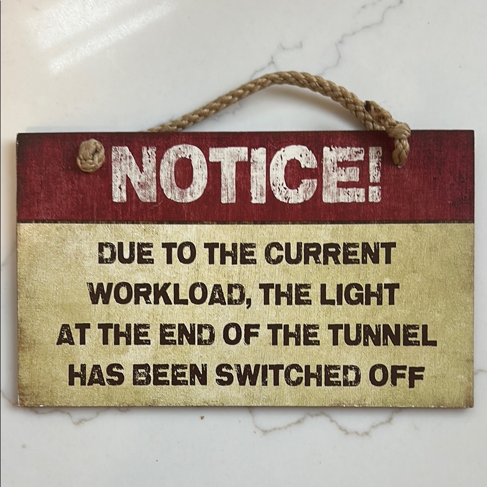 Notice Sign - Red and Gold